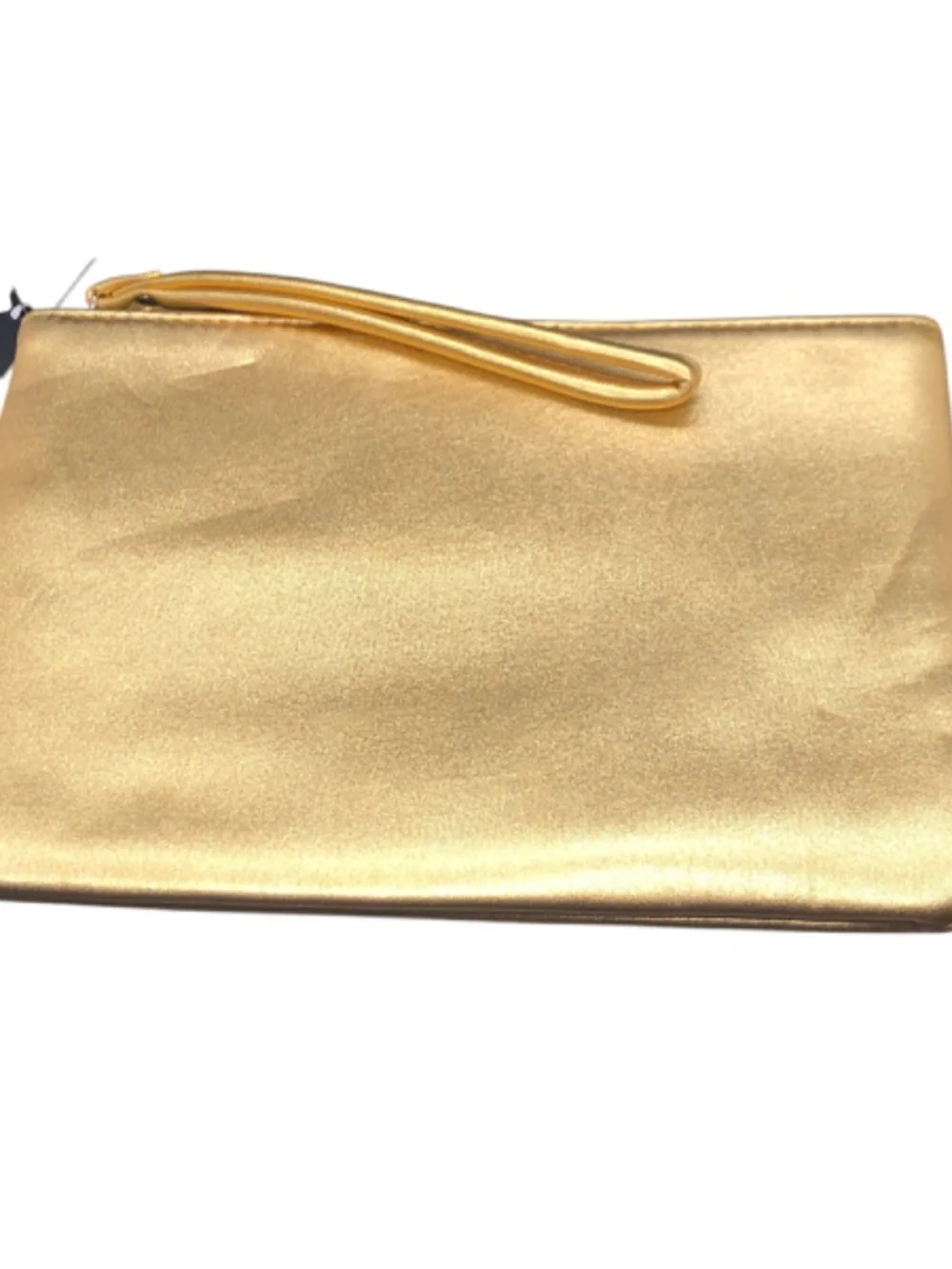 Cynthia Rowley Metallic Gold Flat Pouch | Tech Accessory Bag | Cosmetic Bag